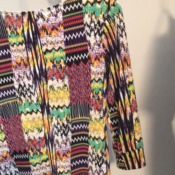EUC “ABS” GREAT PRINT DRESS. BEAUTIFUL COLORS.SO COMFORTABLE. 3/4 SLEEVES. SZ M - Picture 4 of 6